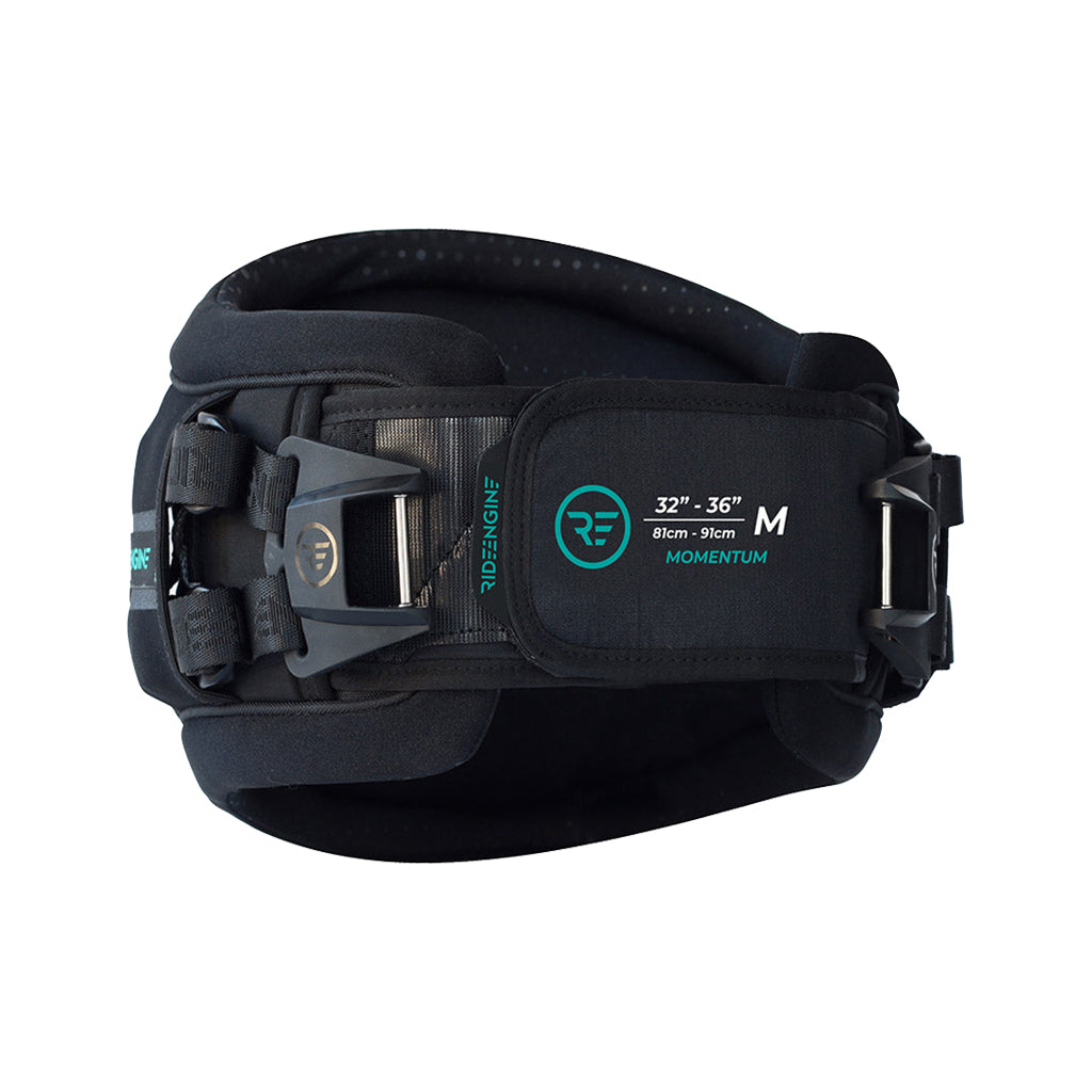 Ride Engine Momentum V2 Kiteboarding Harness-Black-Front
