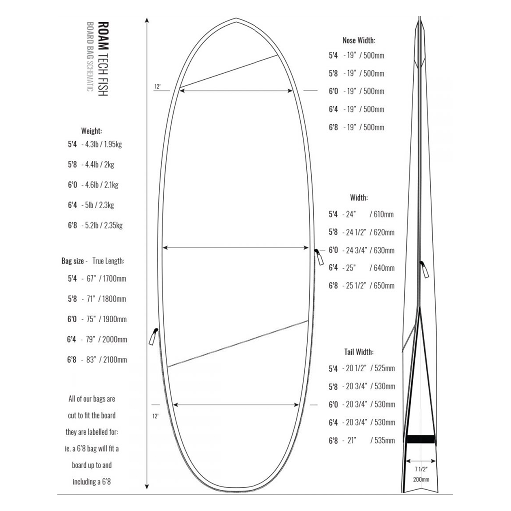 Roam Tech Surfboard Fish/Hybrid Bag