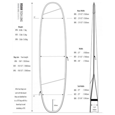 Roam Tech Surfboard Long Bag