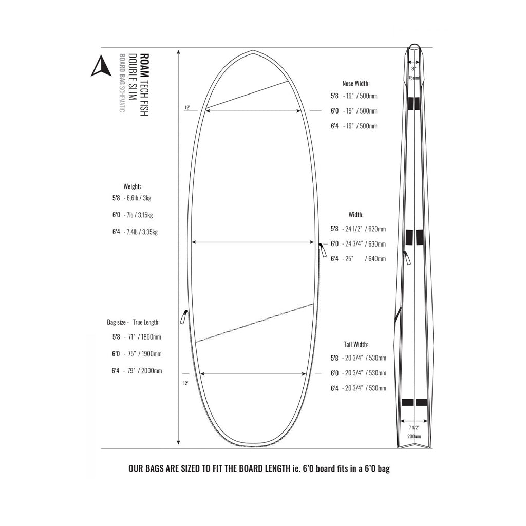 Roam Tech Bag Double Fish / Hybrid Surfboard Bag