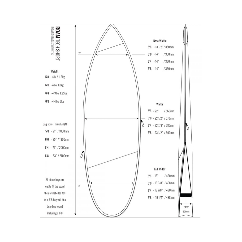 Roam Tech Surfboard Shortboard Bag